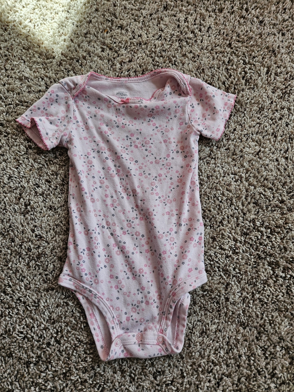 Carter's Light Pink Floral Short-Sleeve Bodysuit